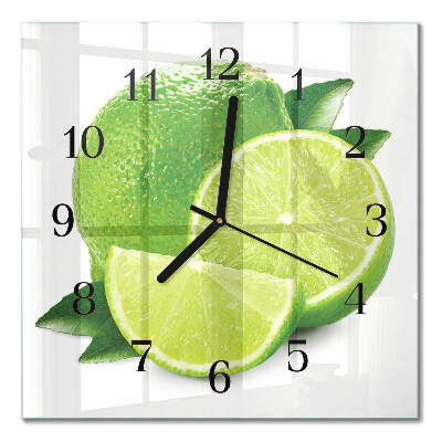Glass wall clock square Calcium carbonate