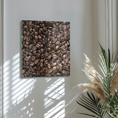 Glass clock square Coffee beans