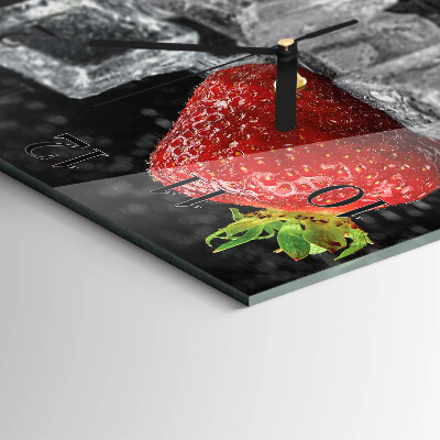Square kitchen clock Strawberry ice cream