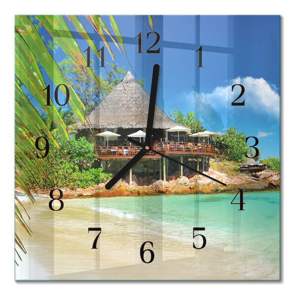 Glass clock square Island