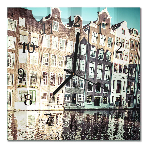 Square wall clock Houses