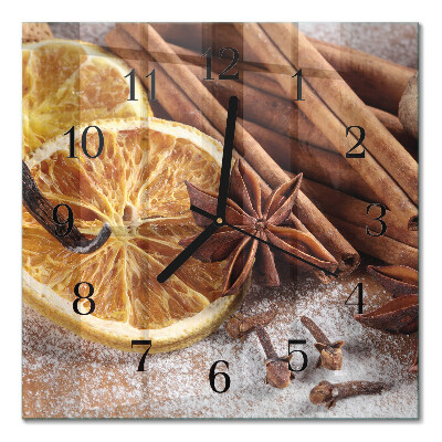 Square kitchen clock Cinnamon anise