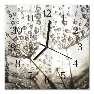 Glass clock square Dew drops