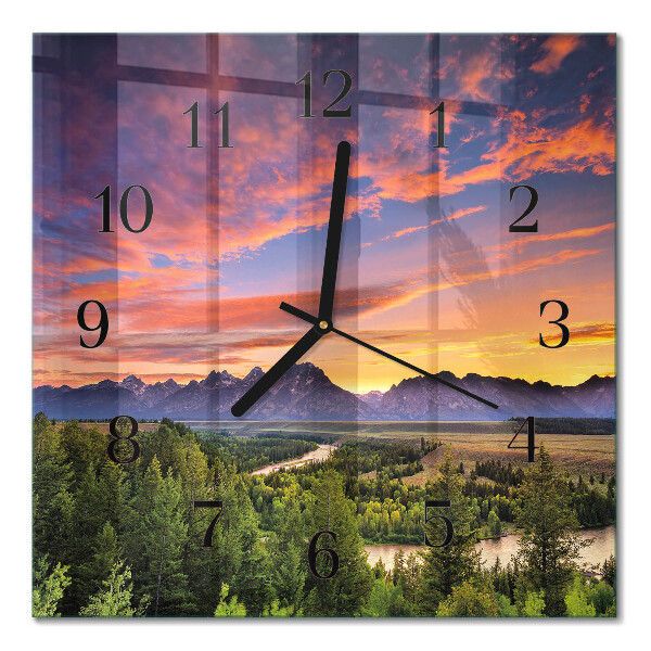 Glass clock square Landscape