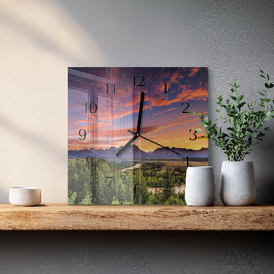 Glass clock square Landscape
