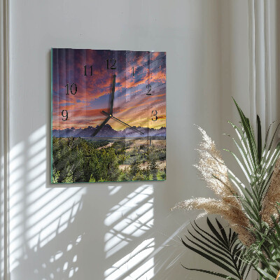 Glass clock square Landscape