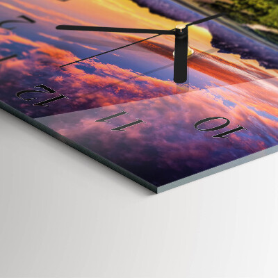 Glass clock square Landscape
