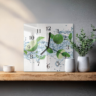 Glass clock square Calcium carbonate