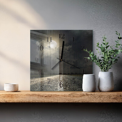 Square kitchen clock Moon Path