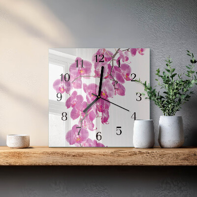 Square kitchen clock Orchid