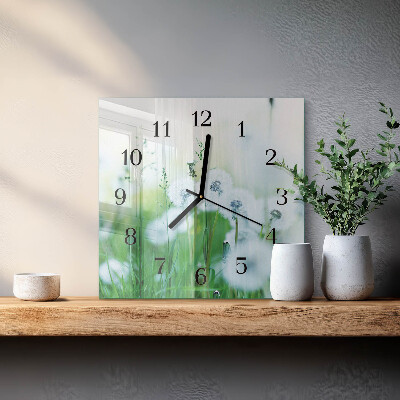 Square kitchen clock Meadow