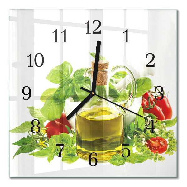 Square wall clock Basil oil