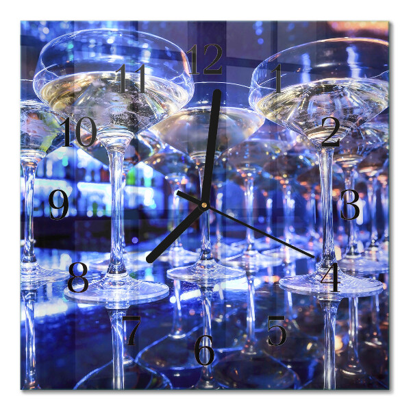 Glass wall clock square Glasses