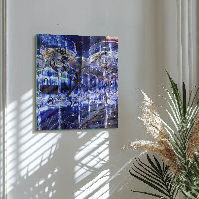 Glass wall clock square Glasses