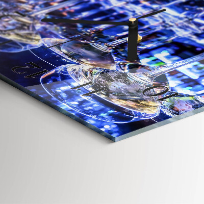 Glass wall clock square Glasses