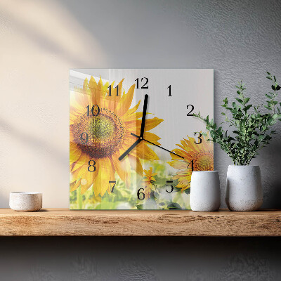 Square kitchen clock Sunflower