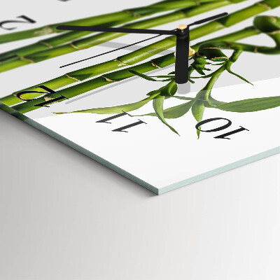 Glass wall clock square Bamboo