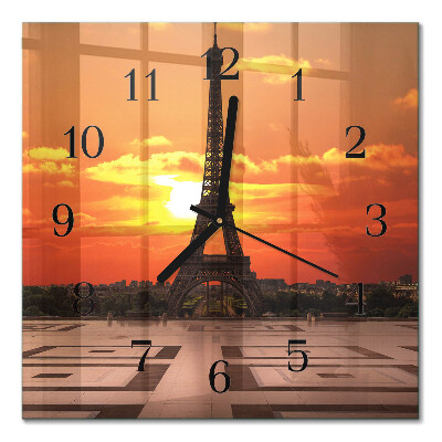 Square wall clock Eiffel Tower