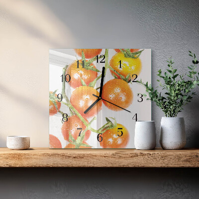 Square kitchen clock Tomatoes