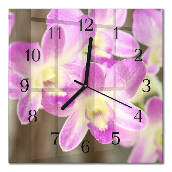Square kitchen clock Flowers