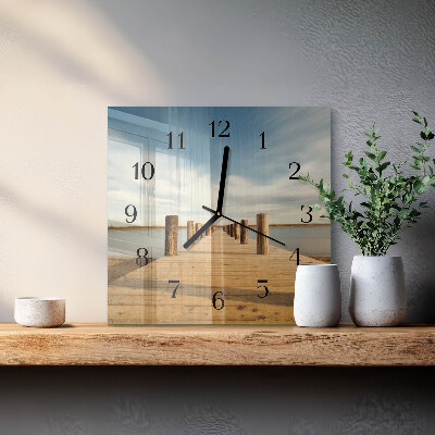 Glass clock square Bridge