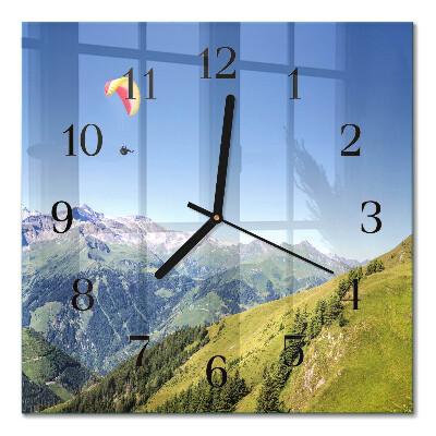 Square wall clock Mountains