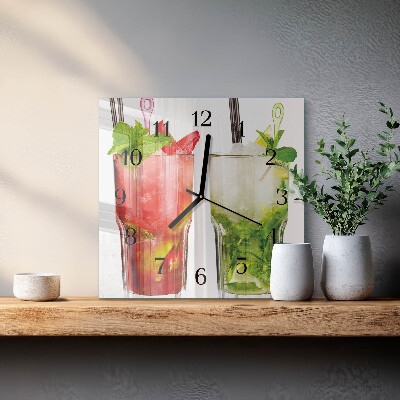 Square wall clock Cocktails