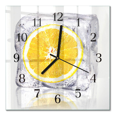 Glass clock square Orange ice cream