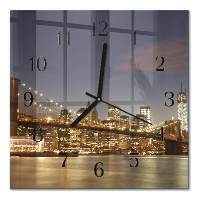 Square wall clock Night light
