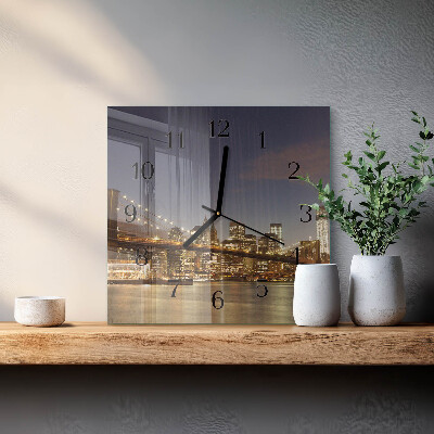 Square wall clock Night light