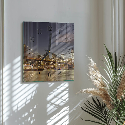 Square wall clock Night light