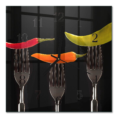 Square wall clock Fork