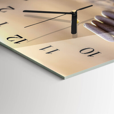 Glass clock square Stones