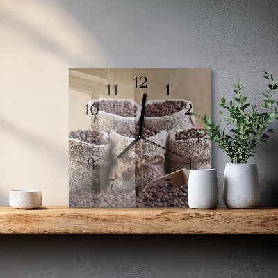 Square wall clock Coffee beans