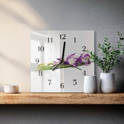 Square kitchen clock Flowers