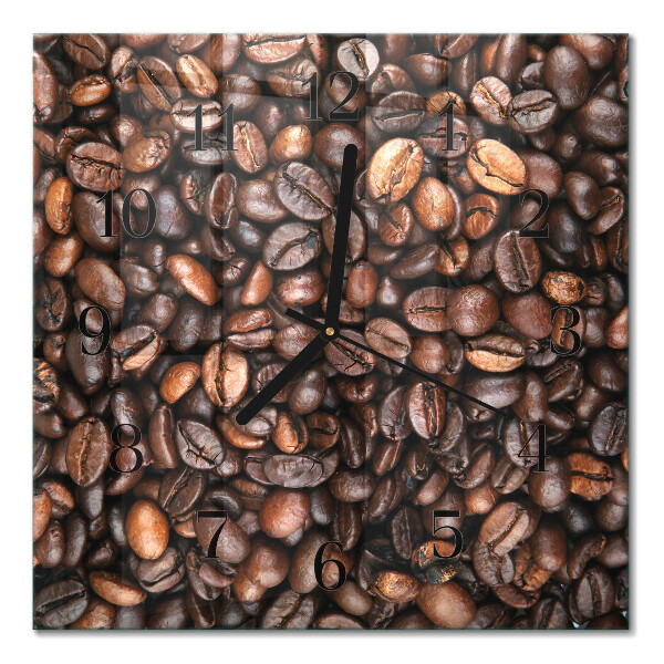 Square kitchen clock Coffee beans