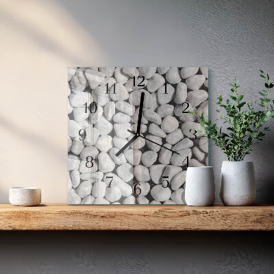 Glass clock square Stones