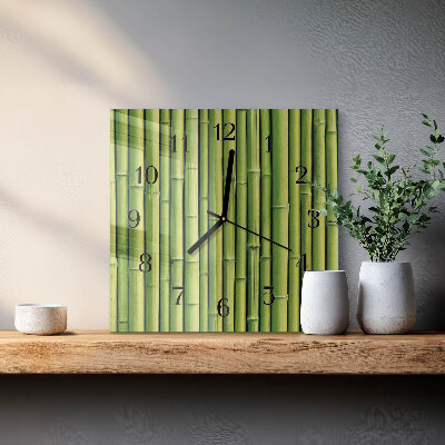 Glass clock square Bamboo