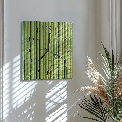 Glass clock square Bamboo
