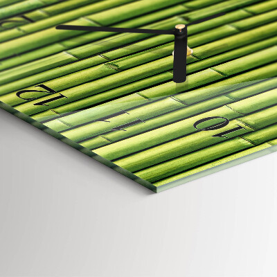 Glass clock square Bamboo