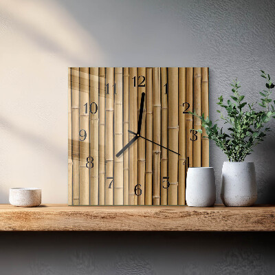 Square wall clock Bamboo