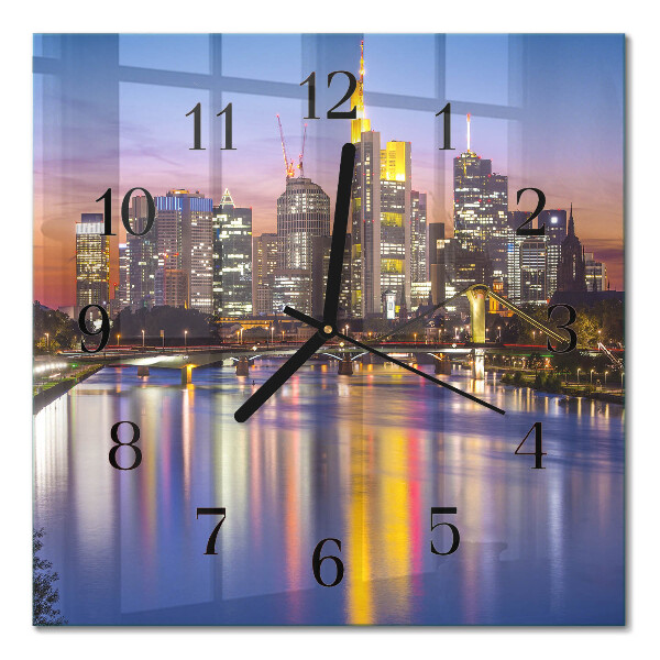 Glass clock square Horizon