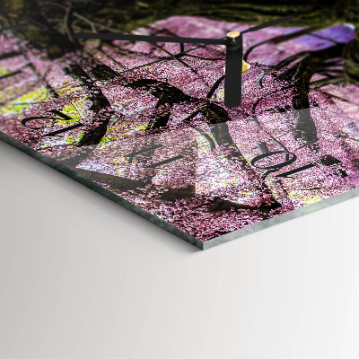 Glass clock square Trees