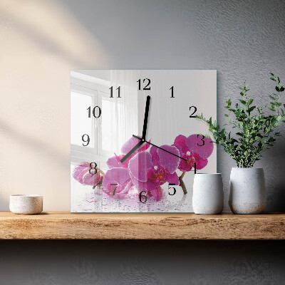 Square kitchen clock Orchid