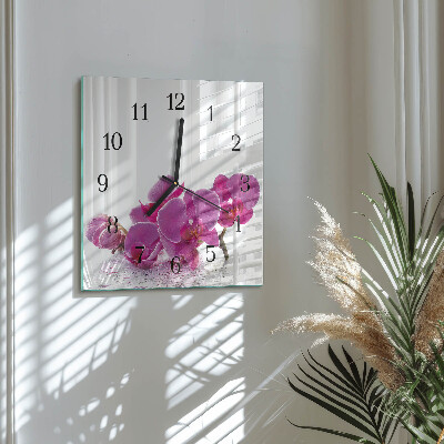 Square kitchen clock Orchid