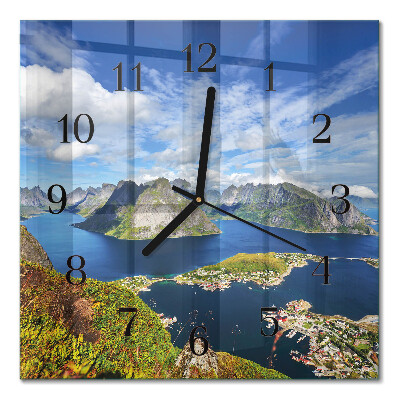 Square wall clock Mountains