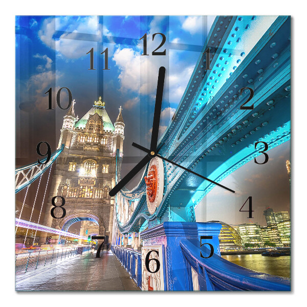 Glass clock square Bridge