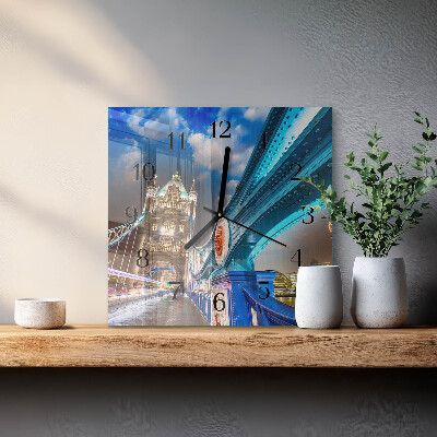 Glass clock square Bridge