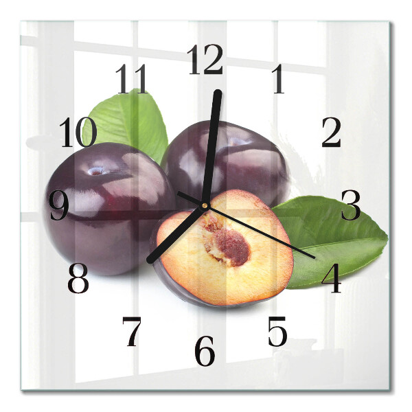 Square kitchen clock Plums