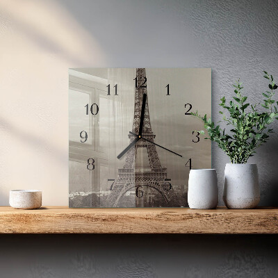 Square kitchen clock Eiffel Tower